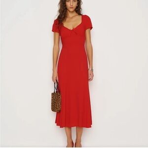 Reformation Afton Dress in Lipstick